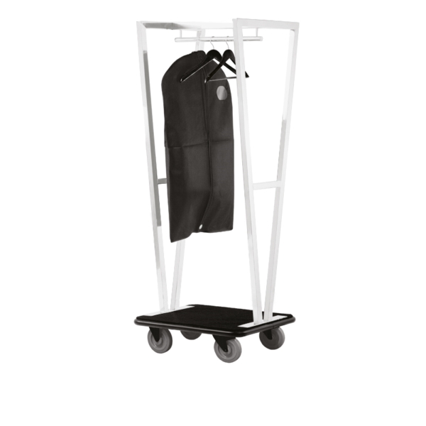 Luggage trolley in white stainless steel - 70x60xh180cm | Steel Line