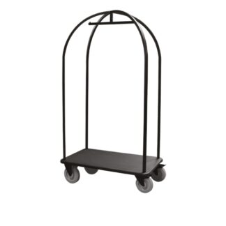 Carrello porta valigie con struttura stondata in metallo nero - 100x60xh180cm | Neliö-