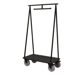 Carrello porta valigie con struttura triangolare in metallo nero - 100x60xh180cm | Neliö-
