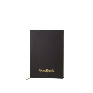 Guestbook in black synthetic leather | Amonn