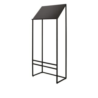 Black metal information stand, 55x27xh130cm | Neliö-