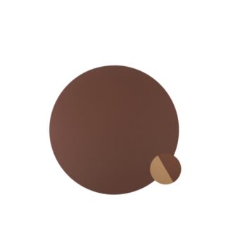 Round placemat in light/dark brown synthetic leather - 30pcs | Amonn