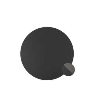 Round placemat in black/gray synthetic leather - 30pcs | Amonn