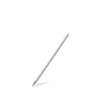 Natural wooden round pencil, white outside, 18cm - 100pcs | Amonn