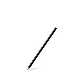 Matita tonda in legno naturale, esterno nero, 18cm - 100pz | Amonn