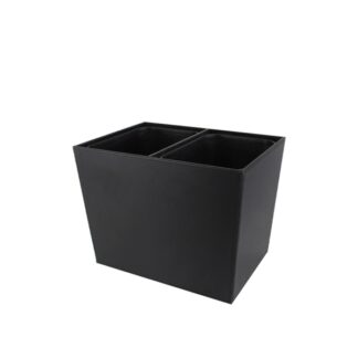 Bin in black synthetic leather with two-compartment - 2x6L | Amonn