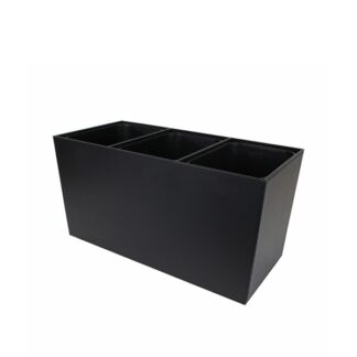 Bin in black synthetic leather with three-compartment - 2x6L | Amonn