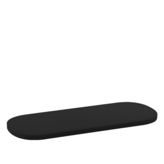 Vassoio espositore Oval in plexiglass nero opaco - 32x12x1cm