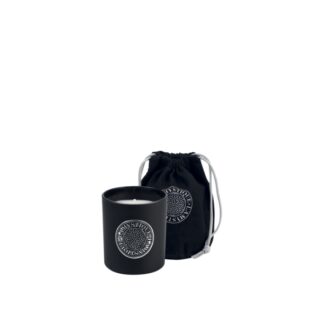 Duftkreze in schwarz lackiertem Glas, Duft Cotton Flowers, in schwarzem Baumwollbeutel,  7,4xh8,3 cm