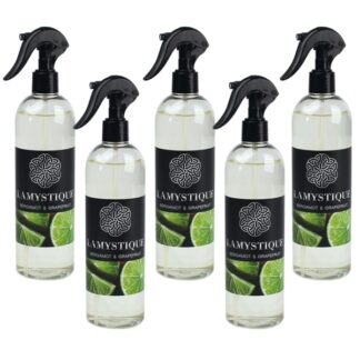 Confezione da 5 profumatori per ambienti e tessuti, fragranza Bergamotto & Pompelmo, 500 ml